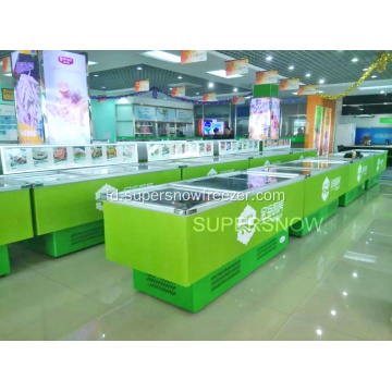 Pulau Pulau Dada Deep Freezer Supermarket Lemari Lemari Kulkas